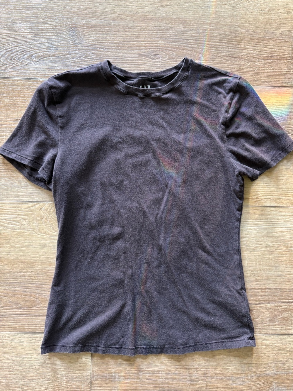 GAP Women's Short Sleeve Crew Tee in Dark Brown